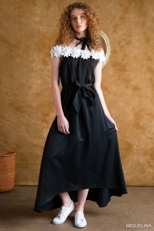 Felicity Silk Party Dress — Black