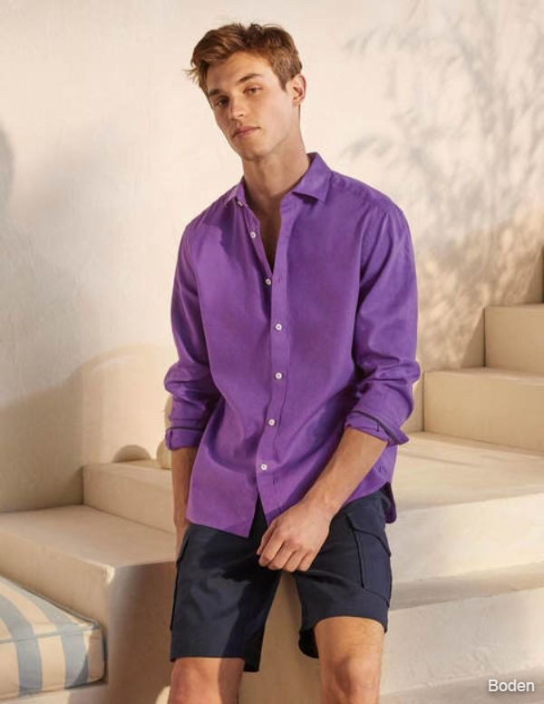 Linen Cotton Shirt - Rich Purple