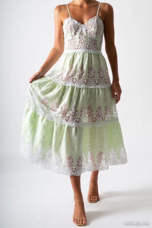 Lotte Pistachio Linen Dress