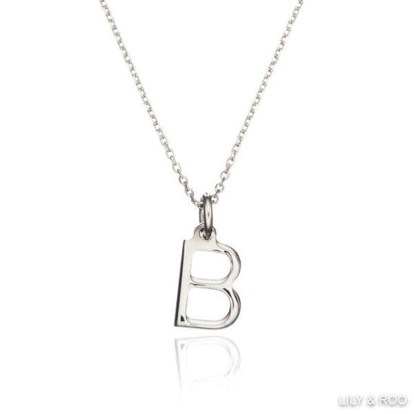 SILVER INITIAL LETTER NECKLACE