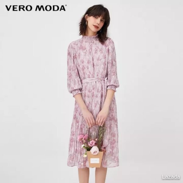 Vero Moda Frilled 3/4 Sleeves Pleated Dress 32017C555