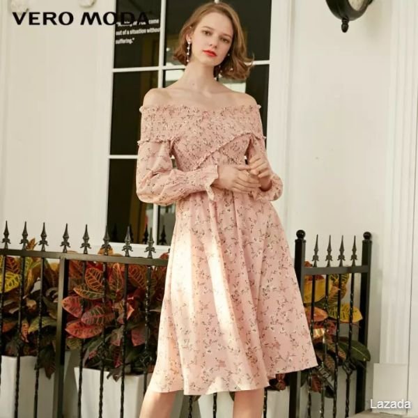 Vero Moda Women Floral Elastic High Waist Dress 31937D506