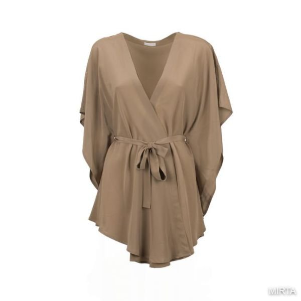 WILDFLOWER – ETICLÒ - Pure Crepe Silk Camel Kimono