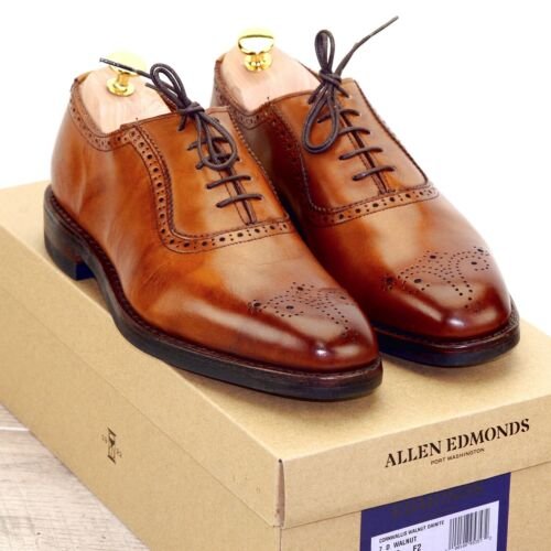 $425 Allen Edmonds CORNWALLIS 7 D Walnut new Shoe Trees AE Bags