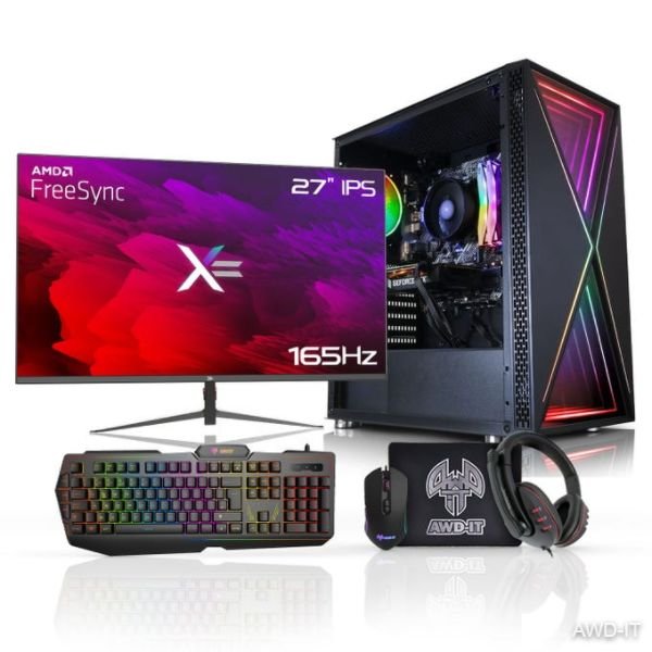 AWD VOID X Intel i5 12400F 6 Core, Nvidia RTX 3060 12GB, 27" 165Hz Monitor Package For Gaming