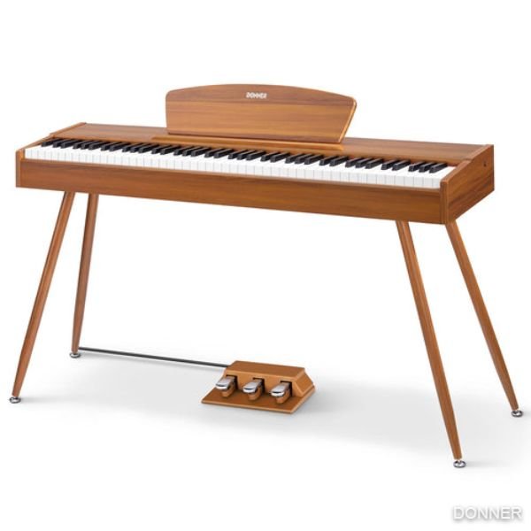 Donner DDP-80 88-Key Full-Weighted Home Digital Piano, Beautiful Wooden Style with Three Pedals