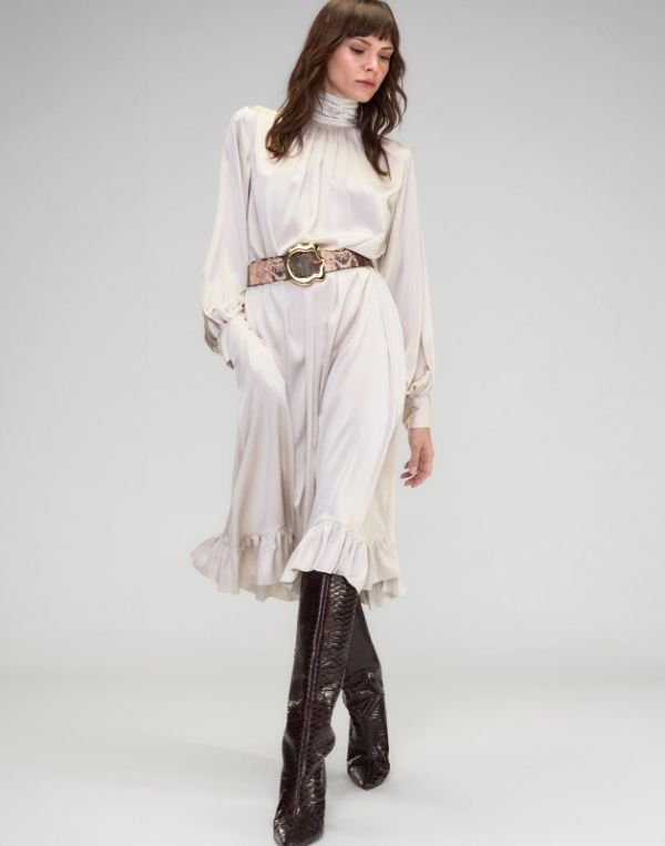 MONROE SILK CHARMEUSE DRESS