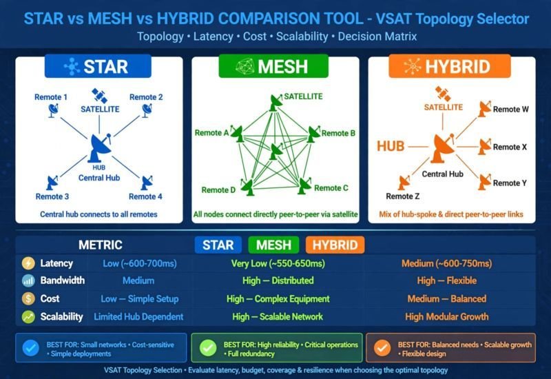Star vs Mesh vs Hybrid Comparison Tool