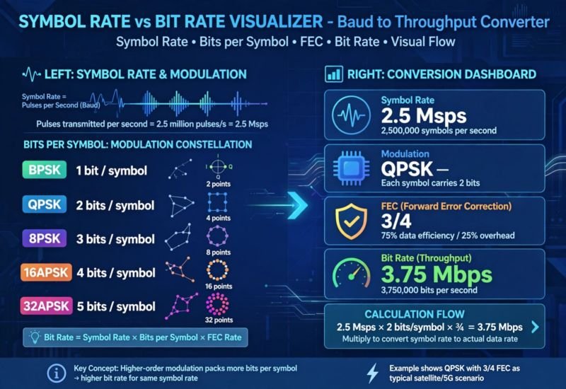 Symbol Rate vs Bit Rate Visualizer